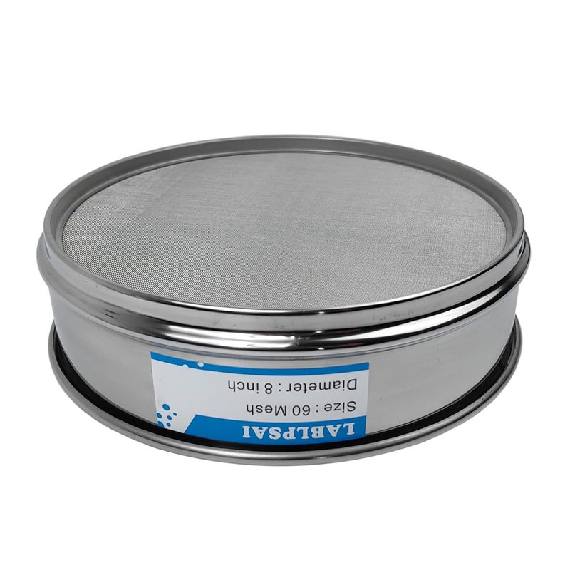 LABLPSAI 60 Mesh Lab Sieves 8" Diameter 304 Stainless Steel Wire Cloth Test Sieve for Industrial Laboratory Home - Image 2